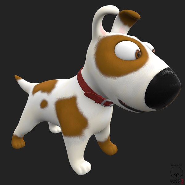 funny cartoon dog animation 3d model