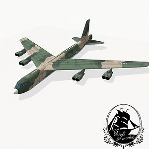 3d b-52 stratofortress bomber model