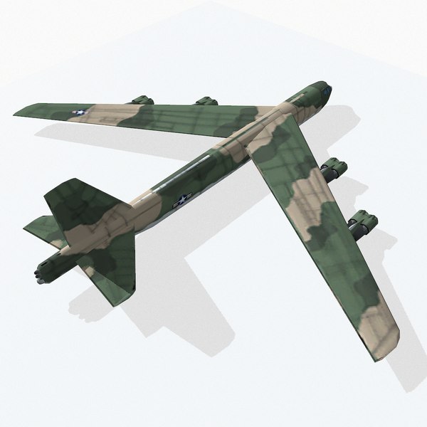 3d B-52 Stratofortress Bomber Model