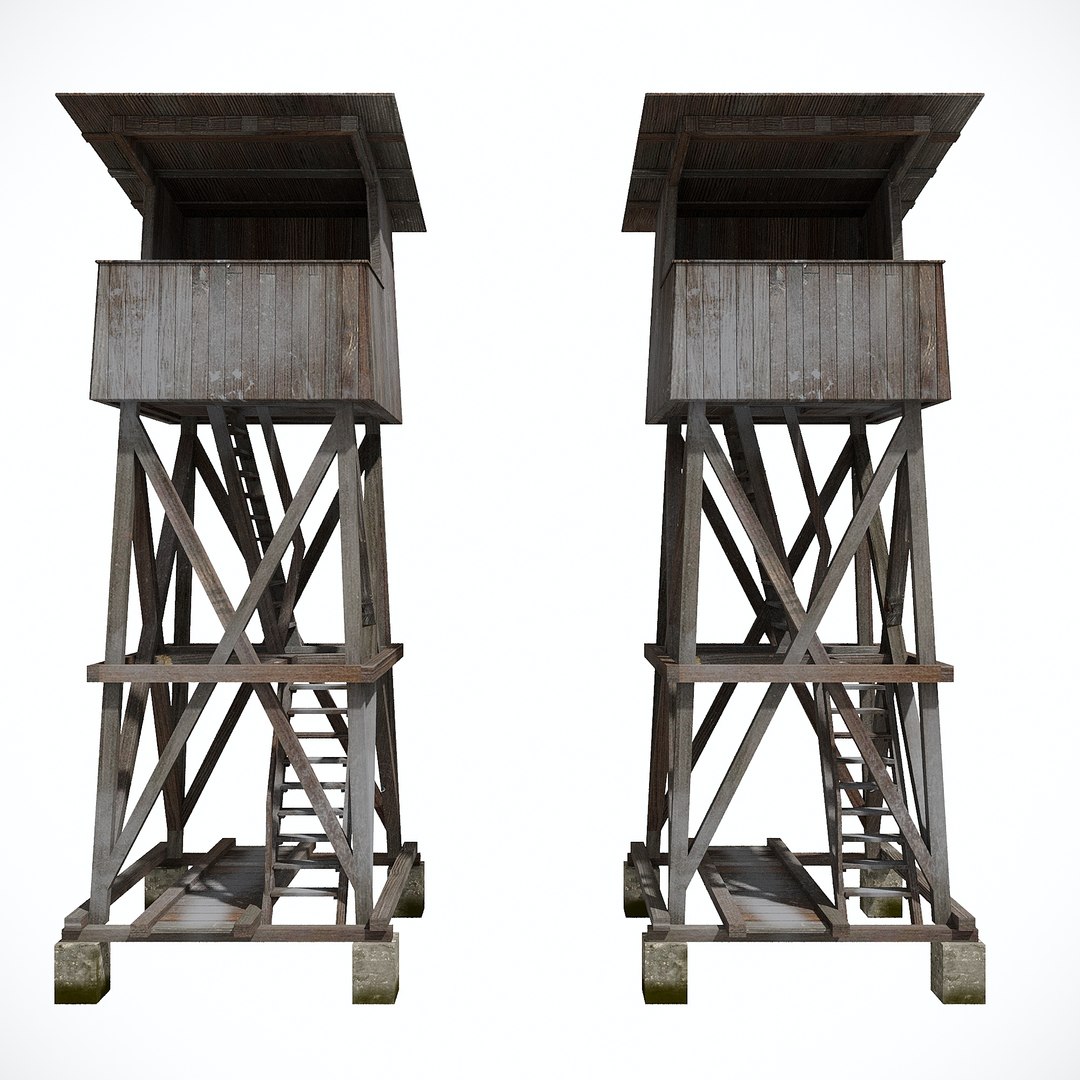 Military Watchtower And Barak Pack Low-poly 3D Model - TurboSquid 1965748