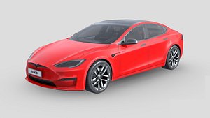 Low Poly Car - Tesla Model S Plaid 2021