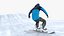 Snowboarder Flip Trick Off Ramp Animated Rigged For Maya