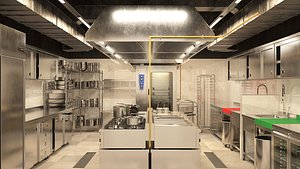 3D model Industrial Kitchen Collection1