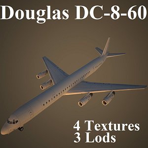 3d max douglas dc-8-60 low-poly