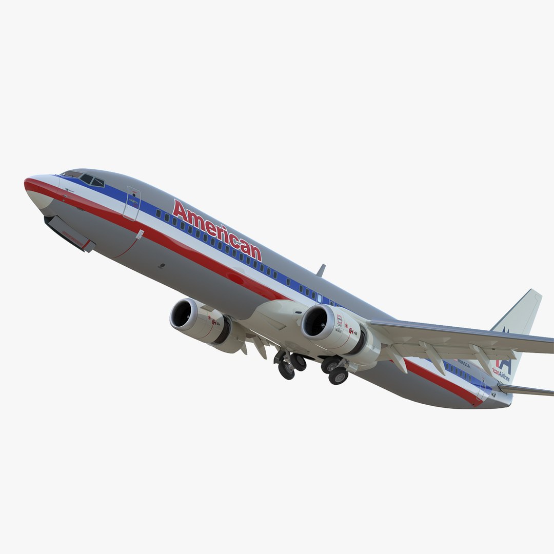 Boeing 737-900 ER American Airlines with Cabin Rigged 3D Model 3D model preview