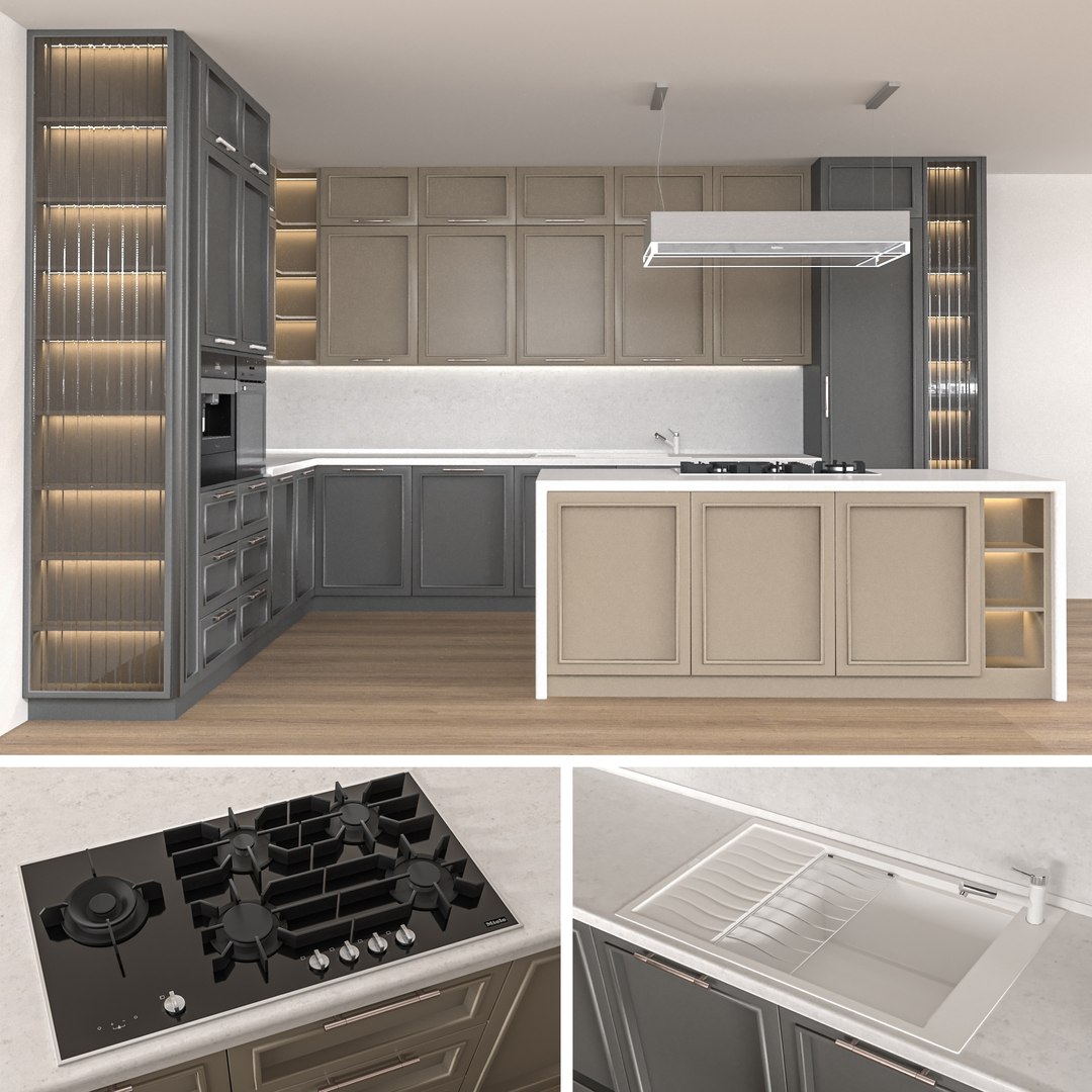 Neoclassical Kitchen 3D Model - TurboSquid 2079018