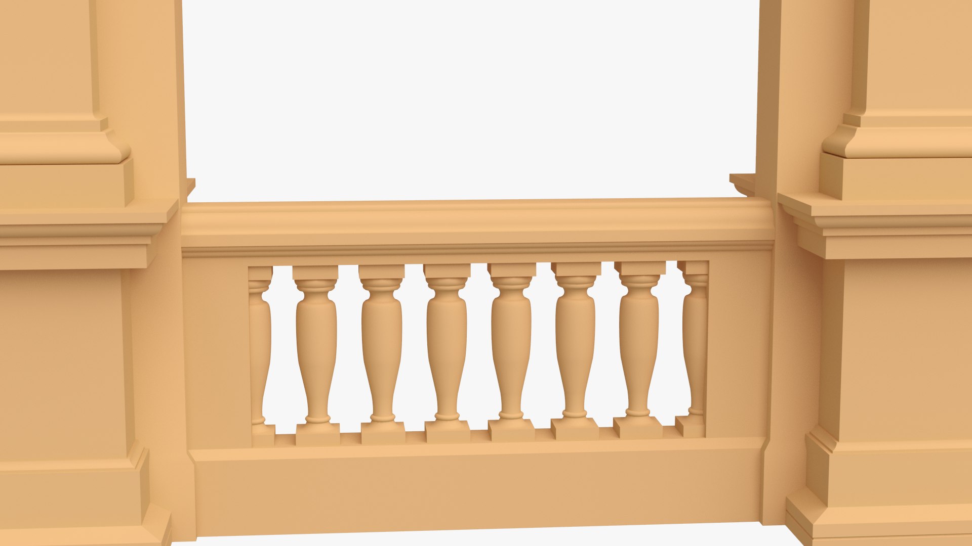 3D Model Triple Arch With Balustrade 011 - TurboSquid 1745394