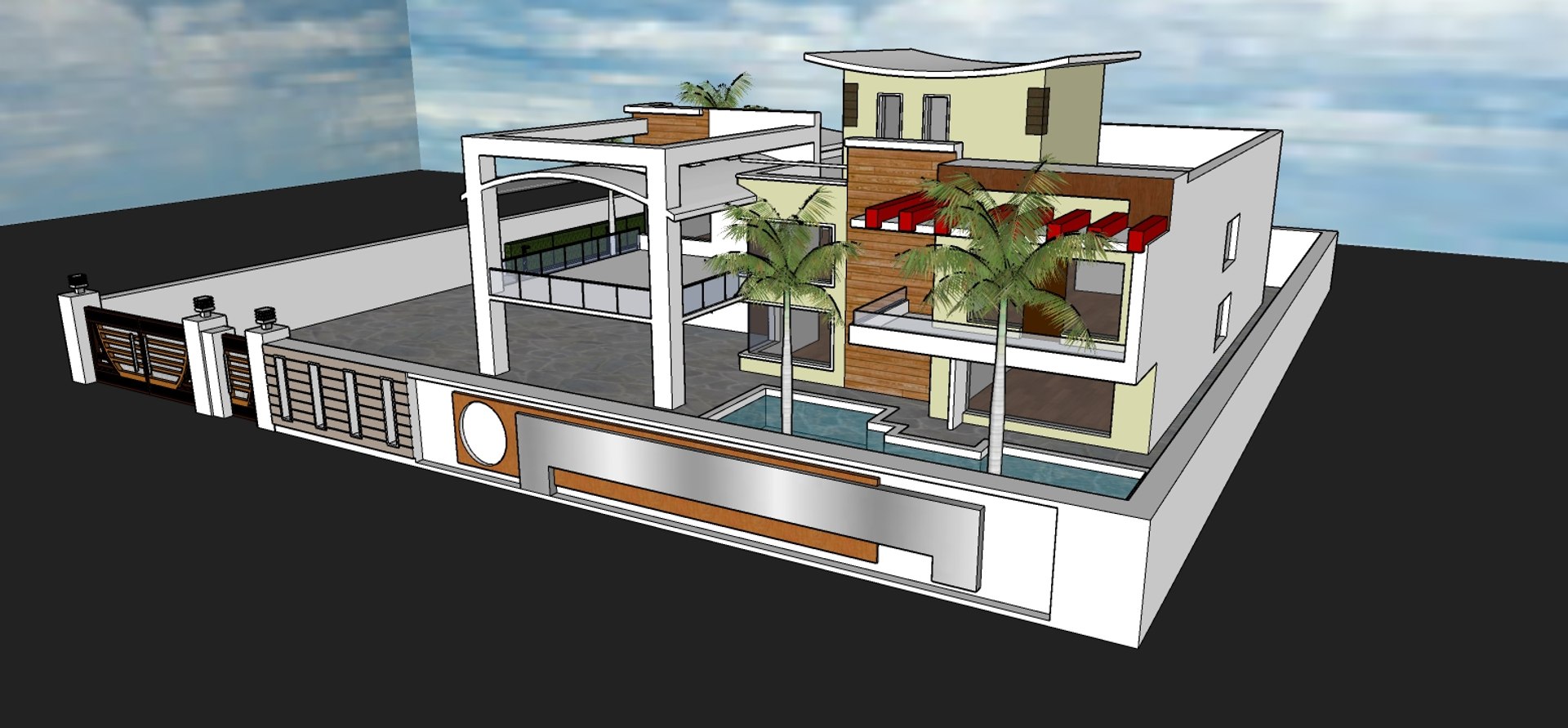 modern house sketchup