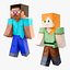 Коллекция анимированных 3D-моделей Стива и Алекса для Minecraft, готовых к использованию в играх, разрешение 4K, PBR.