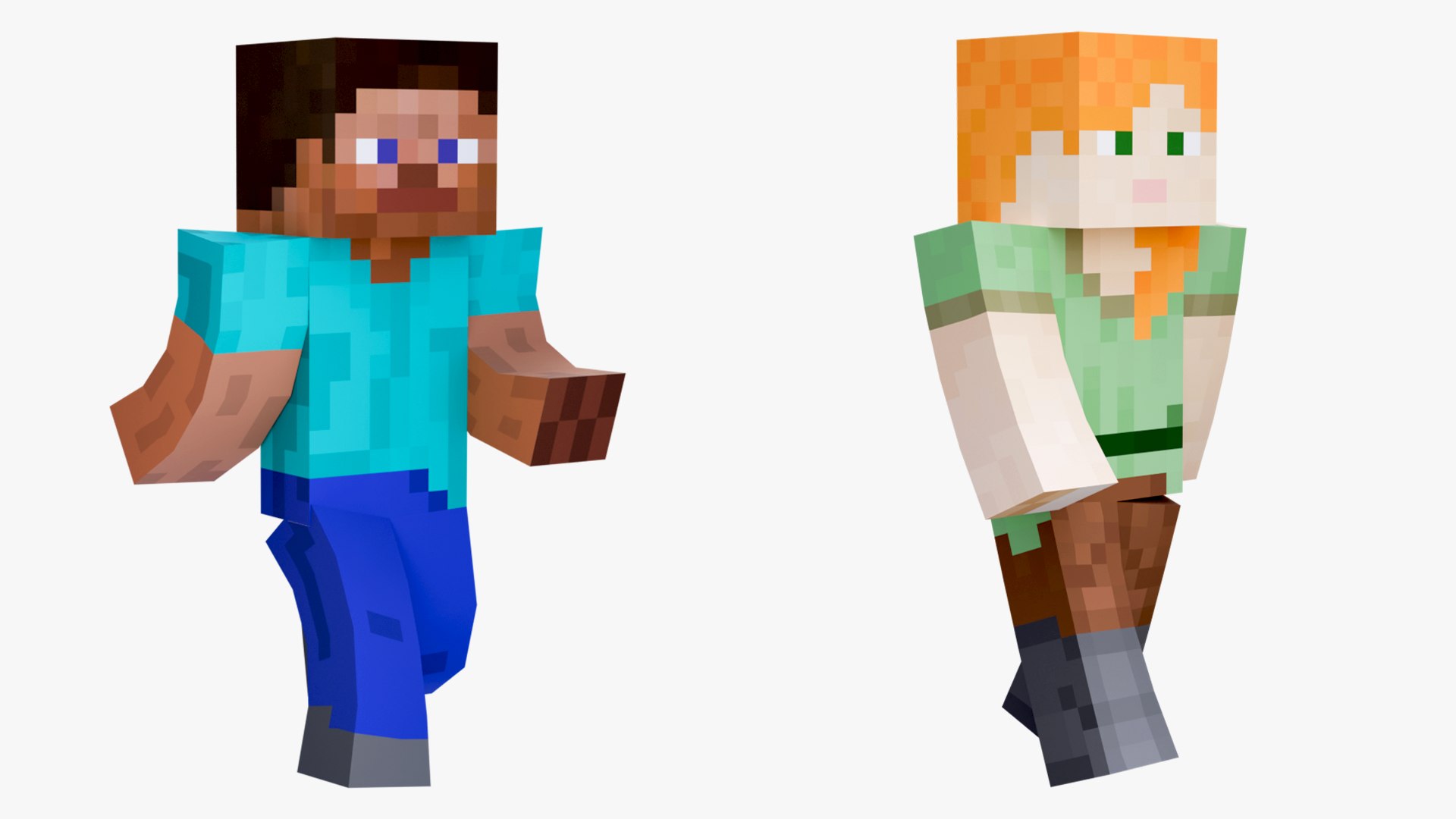 Minecraft Steve and Alex Rigged Collection 3D Model Game Ready 4K PBR 3D https://p.turbosquid.com/ts-thumb/eE/gqHLIr/Dt/stevealex4/png/1789037598/1920x1080/fit_q87/42a5835555d0d6b688f3b0dc63831d979f30b06b/stevealex4.jpg