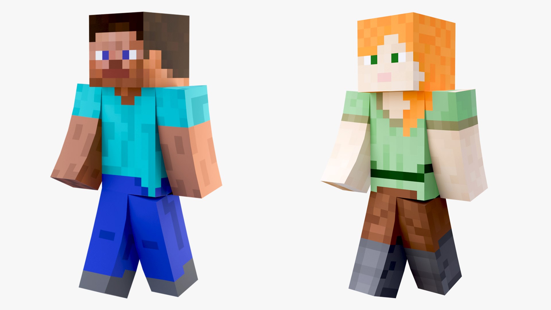 Minecraft Steve and Alex Rigged Collection 3D Model Game Ready 4K PBR 3D https://p.turbosquid.com/ts-thumb/eE/gqHLIr/fu/stevealex3/png/1789037598/1920x1080/fit_q87/bb44ab3131984faf515e5c113567eaf2828b90dc/stevealex3.jpg