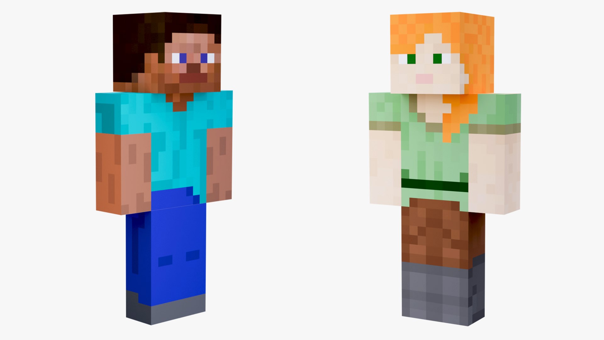 Minecraft Steve and Alex Rigged Collection 3D Model Game Ready 4K PBR 3D https://p.turbosquid.com/ts-thumb/eE/gqHLIr/vI/stevealex2/png/1789037597/1920x1080/fit_q87/5d6b0cef56e4e5c18380e5212805c1a157e113bf/stevealex2.jpg