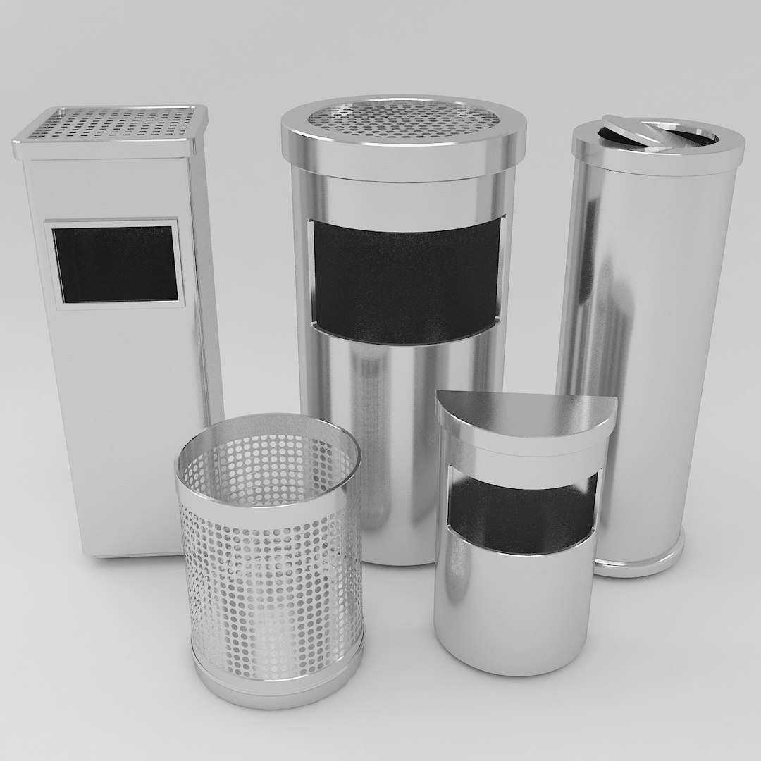 3D Ashtray Bin 5 Model TurboSquid 1429747