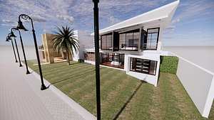 3D model Luxury Modern Two-Story Villa  Dream House