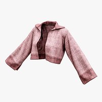 Girls Wool Boomer Jacket Pink