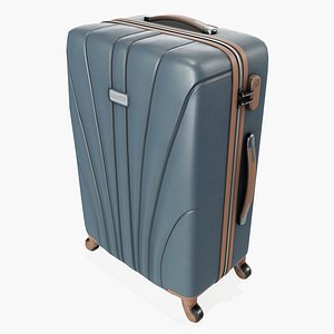 Rolling Travel Suitcase Gray 3D model
