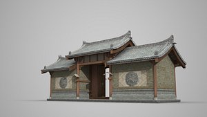 3D gate ancient dwellings model