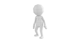 3D rigged stickman character