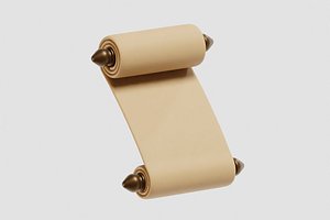 3D Paper Scroll cartoon