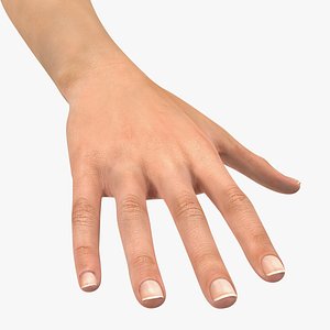 3D female arm short nails model