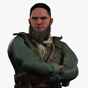 Rugged Mercenary Soldier Realistic Male terroriste Character