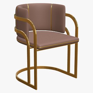 Dining Chair Gold Modern 3D model
