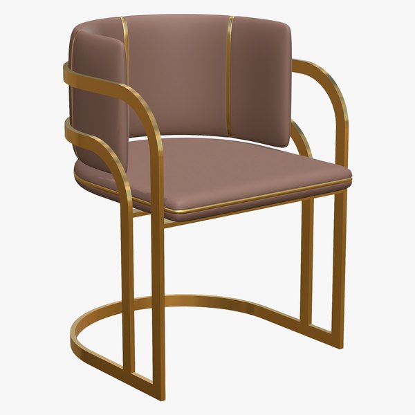 Dining Chair Gold Modern 3D model