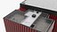 Rectangular Business Center Dark Red