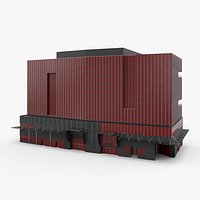 Rectangular Business Center Dark Red