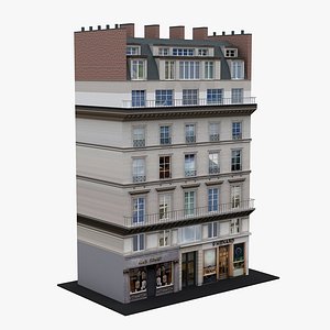 3D Typical Parisian Apartment Building 08
