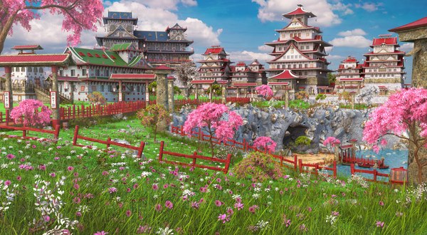 3D town fantasy asia model