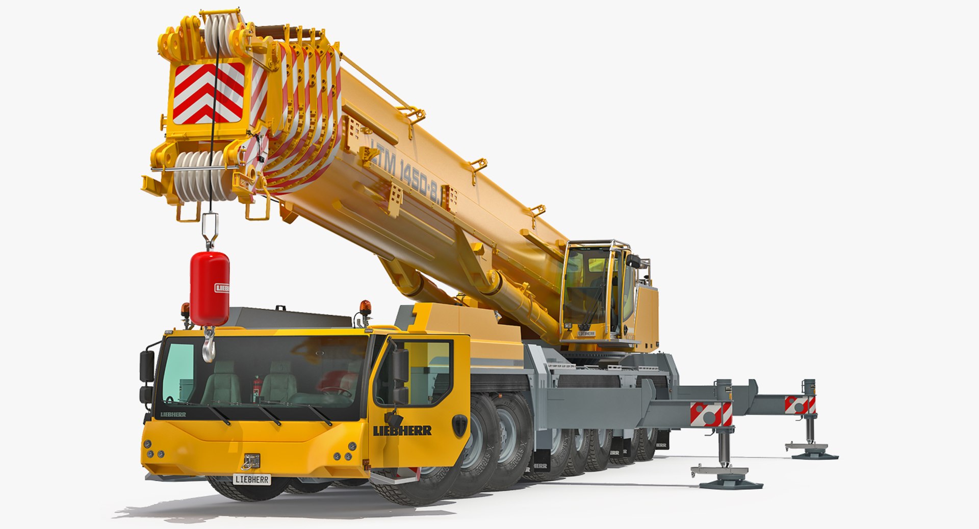 Liebherr LTM 1450 Mobile Crane Rigged 3D model preview