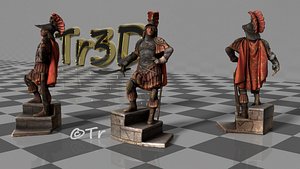 decorative medieval knight statue 3D model