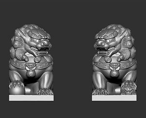 3D guardian lions