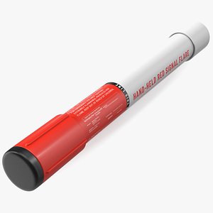 Hand Held Marine Red Signal Flare 3D model