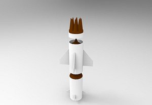 deconstructed missile internal components 3D model