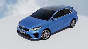 2019 Kia ProCeed - Low Poly - Removable Badges - LOD - Custom Textures
