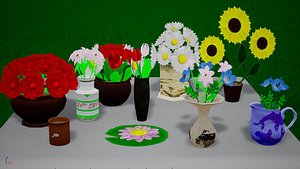 Stylized 3D Plant Pack 3D model
