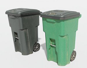 95 Gallon Wheeled Trash Can 3D model