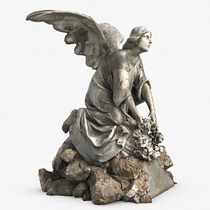 3D model sculpture angel stone