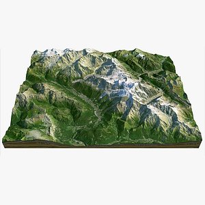 Mont Blanc Mountains Lidar 3D model