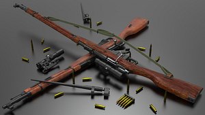 3D m1891 Sniper Rifles Fps - Tps model