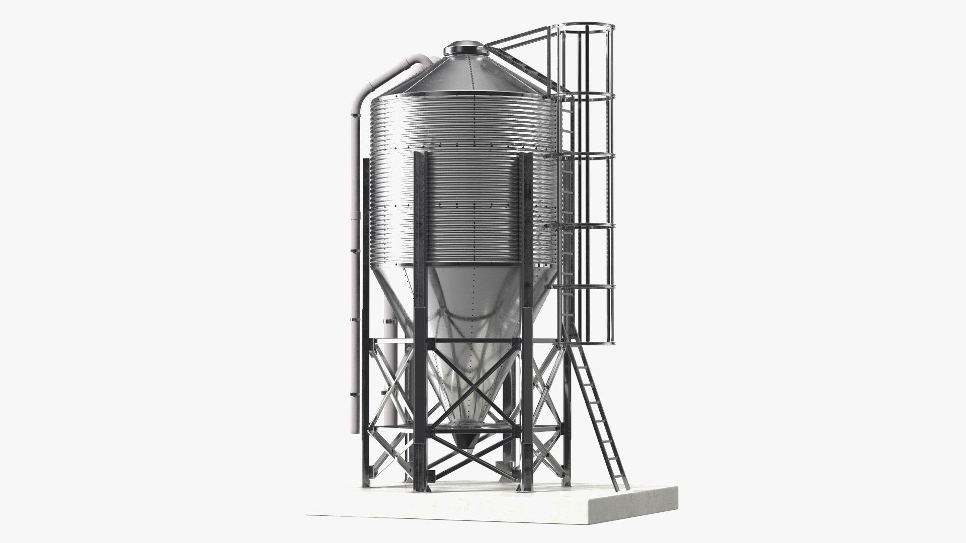 3D Roxell Galvanized Feed Storage Bin model - TurboSquid 1808636