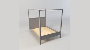 3D Realistic Canopy Bed 3D Model model