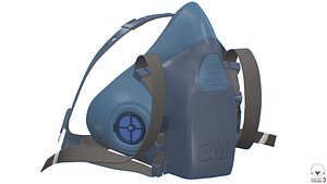 half face piece reusable 3D model