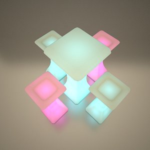 Illuminated Outdoor Bar or Bistro Table