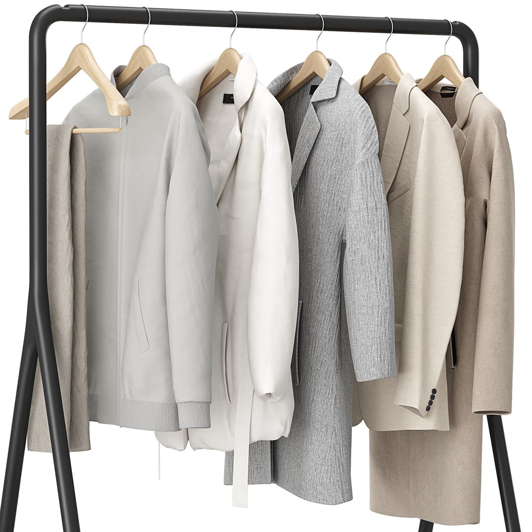 3D Outerwear on rack Set 01 https://p.turbosquid.com/ts-thumb/eG/hutavQ/AX/preview04/jpg/1708274842/1920x1080/fit_q87/c4f37e70aadc3a0e20124724154f0a80d17c8d62/preview04.jpg