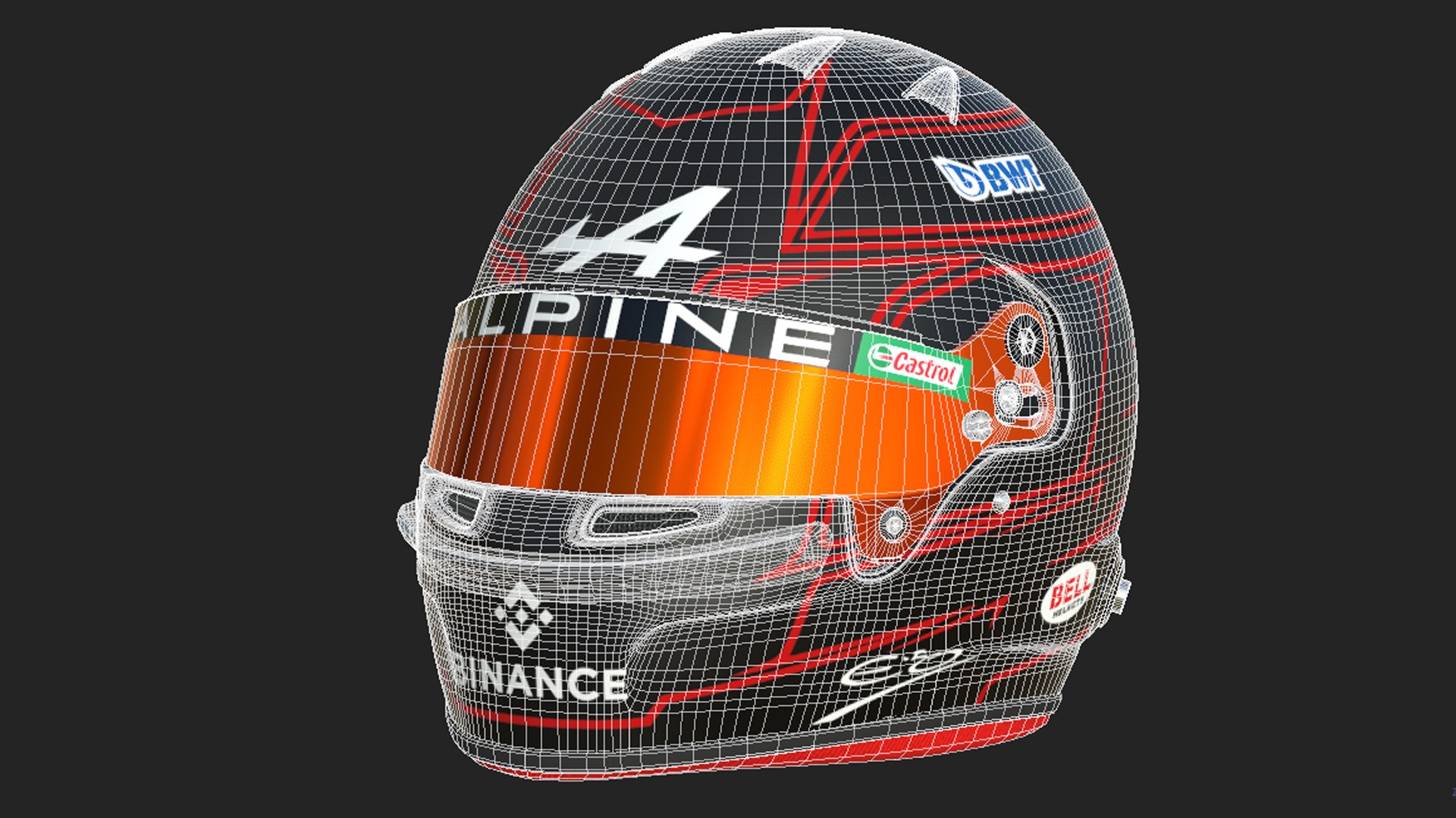 3D F1 Esteban Ocon Helmet 2023 - TurboSquid 2116342