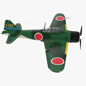 Fighter Aircraft A6M Zero Japanese Navy WWII Rigged