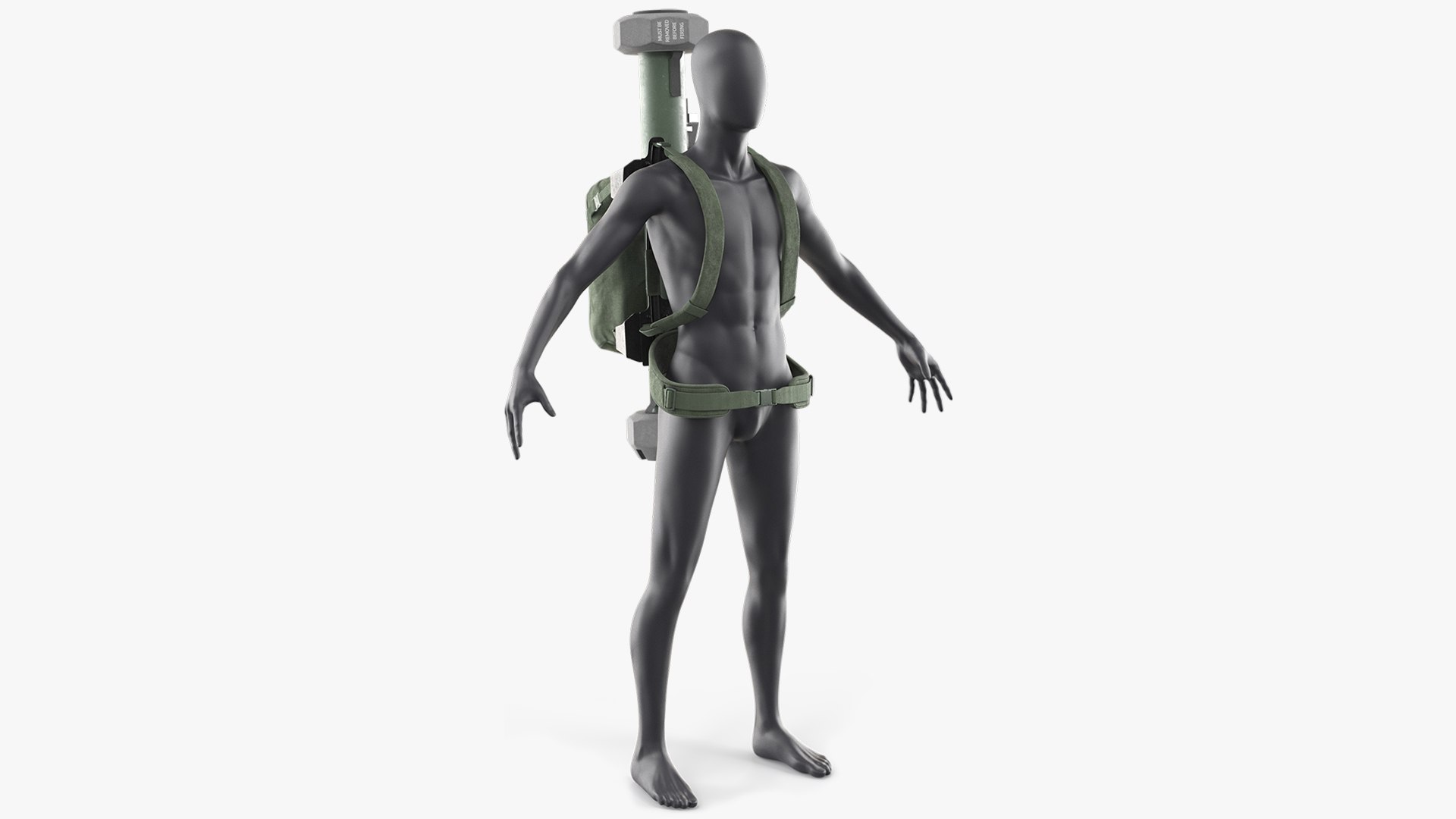 Spike MR-LR Infantry Launch Unit on Mannequin 3D model preview